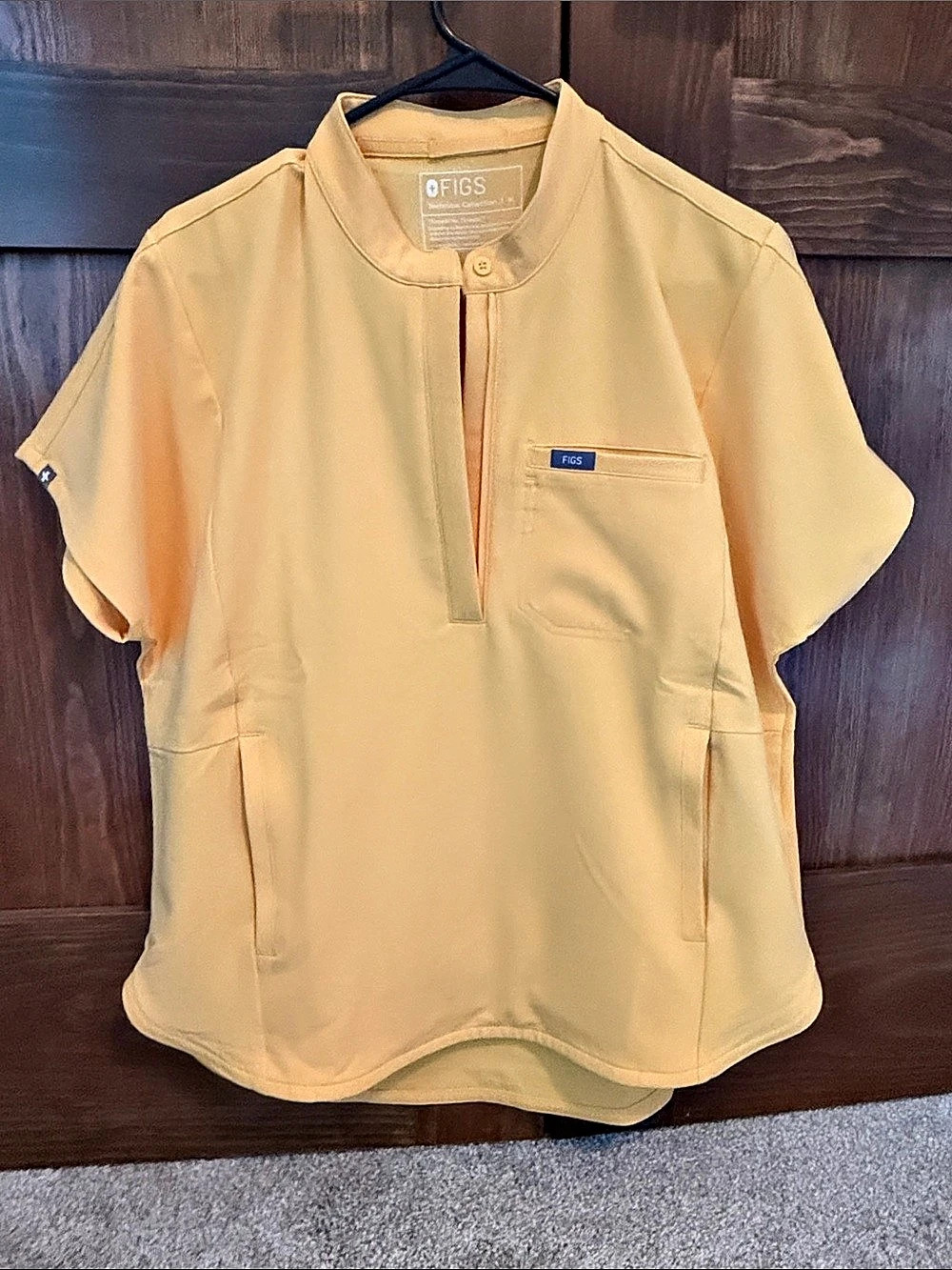 FIGS Rafaela Oversized Scrub Top Yellow Medium